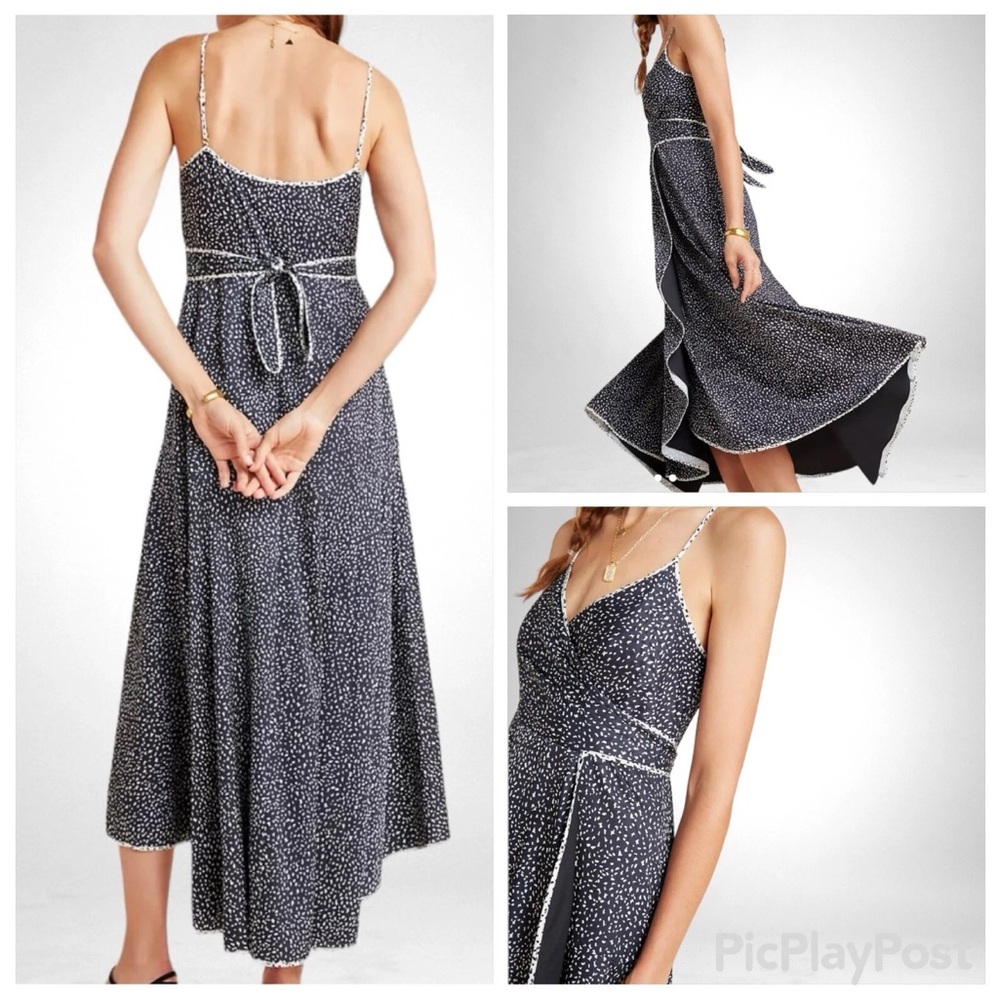 anthropology Cantabria Farrah Dalmatian Wrap Dress Sz XS